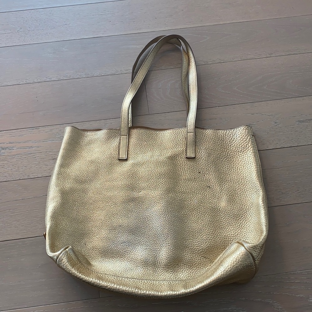Prada gold tote bag